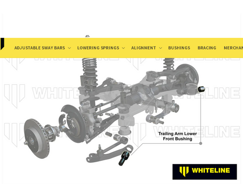 Whiteline Rear Front Lower Trailing Arm Bushing Kit (Evo 8/9)