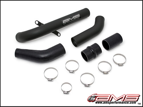 AMS Upper Intercooler Pipe - Wrinkle Black (Evo X)