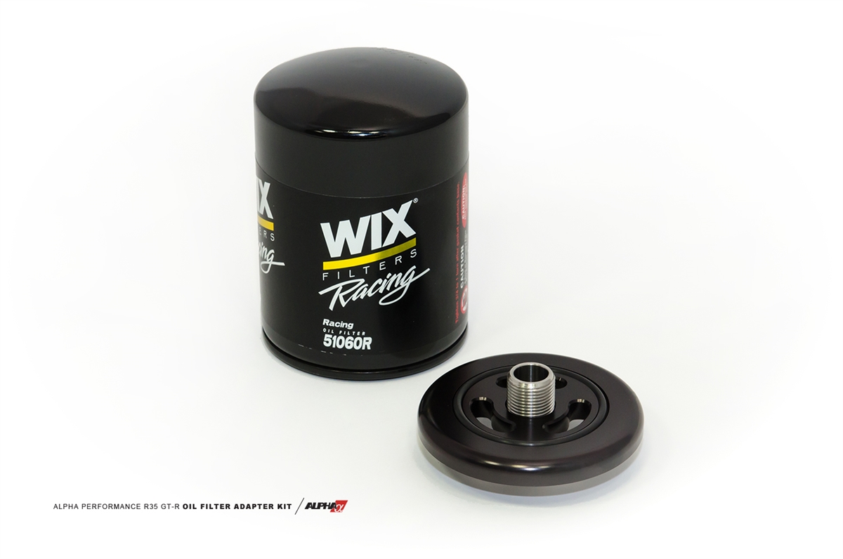 Adapts R35 Gt R Filter Adapter - Alpha Performance Race Oil Filter Adapter (R35 GT-R ...