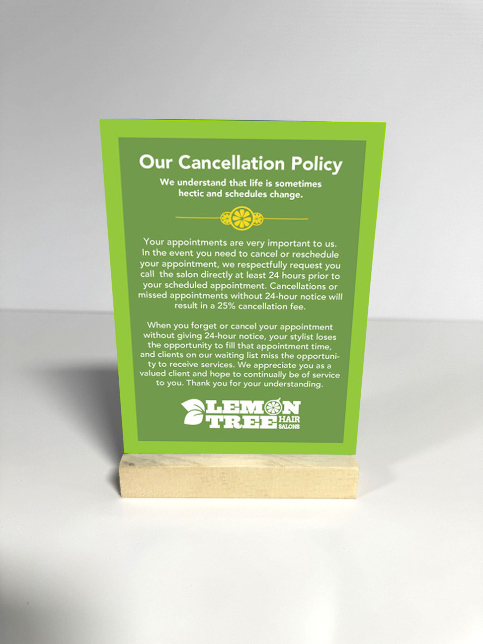 5"x7" Cancellation Notice Sign w/ Stand – LemonTree