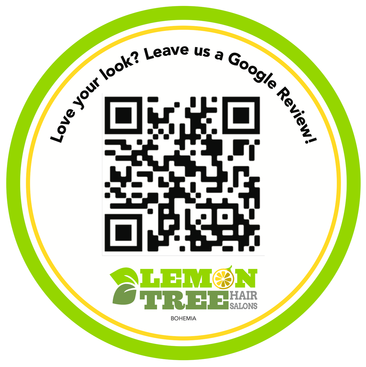 6” QR codes for Google Review Mirror clings – Qty 6