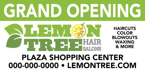 10'x4' Outdoor Banner – GRAND OPENING – Lemon Tree