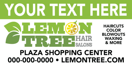 6'x3' Outdoor Banner – CUSTOM TEXT – Lemon Tree