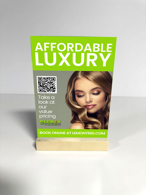 5"x7" Affordable Luxury QR Menu Sign w/ Stand – LemonTree
