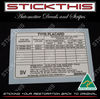 Tyre Placard - VL Sedan and Wagon Turbo with alloy wheels Decal 92035153 SV