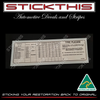 Tyre Placard - HX Various V8 Sedan 9942960