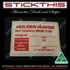 Holdenwise Service Label - Brake Fluid 