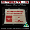 Holdenwise Service Label - Brake Fluid