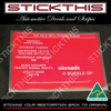 Reproduced VIC Registration Rego Label 1996-2007