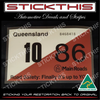 Reproduced QLD Registration Rego Label 1986 August - December