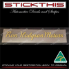 Ron Hodgson Motors - Dealership Dealer Decal Sticker