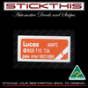 Lucas Fan Motor Decal - HQ-WB LH,LX, UC