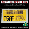 Ford Differential Diff ID Tag Label 95DT-4005-AA, T5AA, XH 1 Ton Ute 3.45:1 LSD