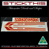 HZ HOLDEN DY3 MID RED SANDMAN PANELVAN DECAL AND STRIPE DIGITAL PRINTED KIT