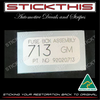 Fuse Box Assembly Decal  - 92020713 VK
