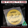 Rebel Road Wheels Rim Wheel Cap Decal 45mm Black, Metallic Gold