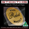 Rebel Road Wheels Rim Wheel Cap Decal 45mm Black, Metallic Gold