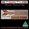 HZ Dark Red Screenprinted Sandman Panelvan and Ute Decal and Stripe Sticker Kit