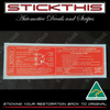 Vehicle Emission Control Information & SRS Decal LY - VT late Series 1 5.0L 