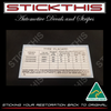 Tyre Placard - HQ and early HJ Ute / Panel Van Including Sandman V8 9930173