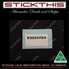 Picking Label VL 18mm Rear Sway Bar Picking Number Label 92024754