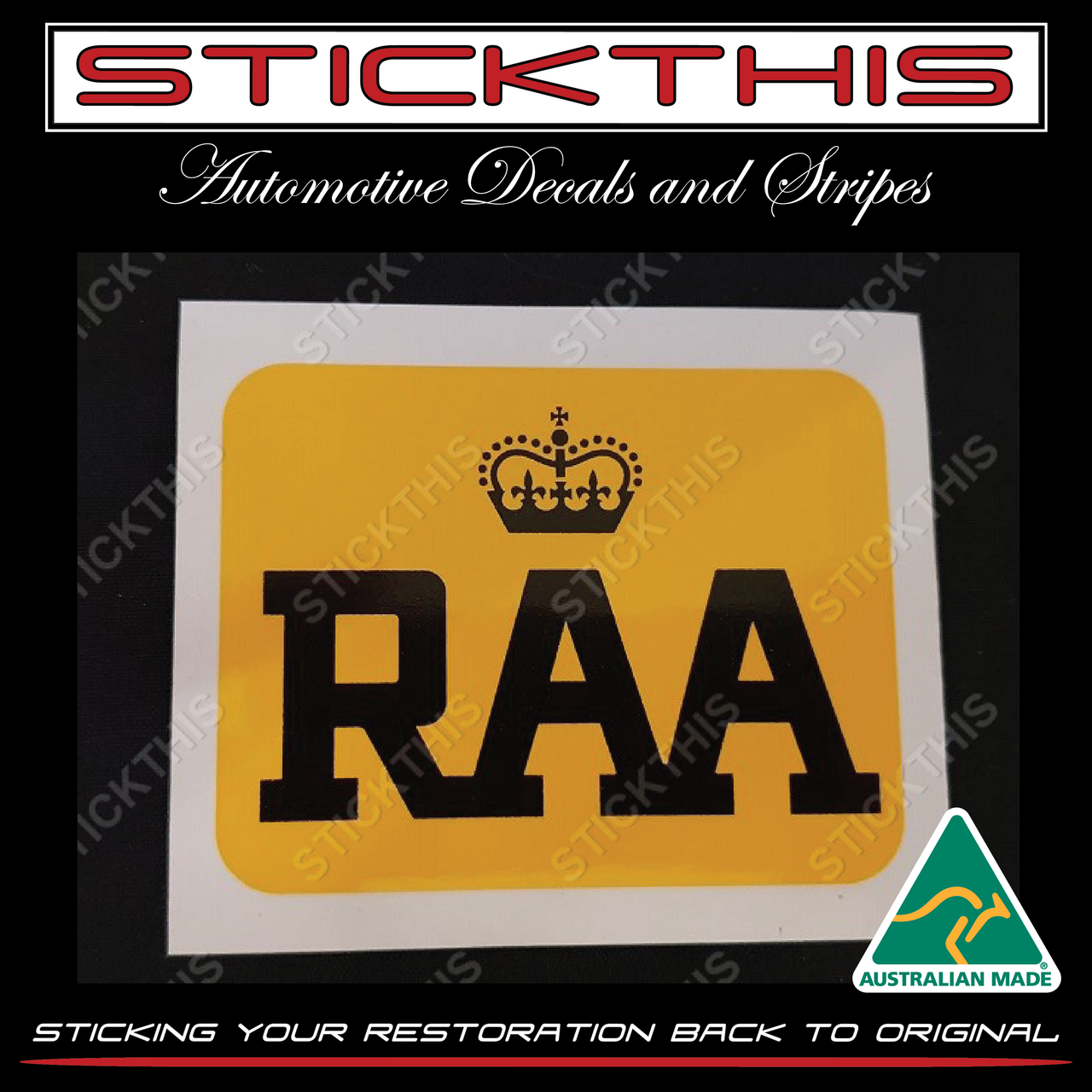 RAA Decal - Royal Automobile Association South Australia 70/80's (Fits ...