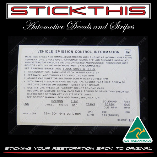 Emission 9943941 EB - HX LX 4.2L (July 76 - June 77)