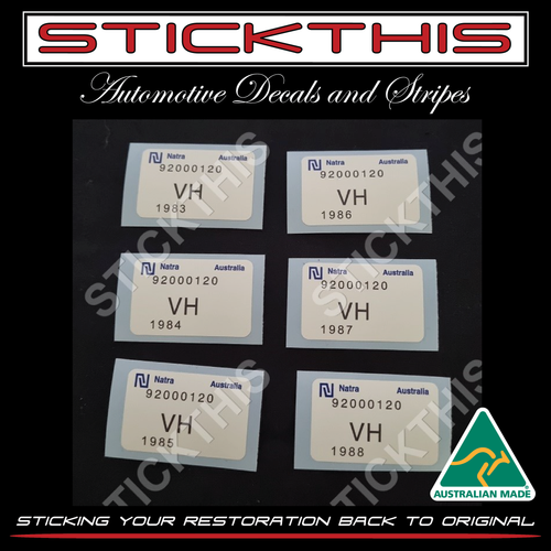 Picking Label VH - VH and VK Radiator - V8 Auto, exc coolant sensor