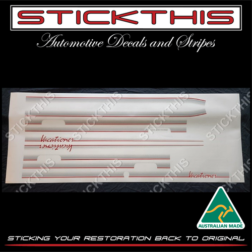 VK & VL Vacationer Sedan or Wagon - Complete Stripe Kit Red/White/Grey