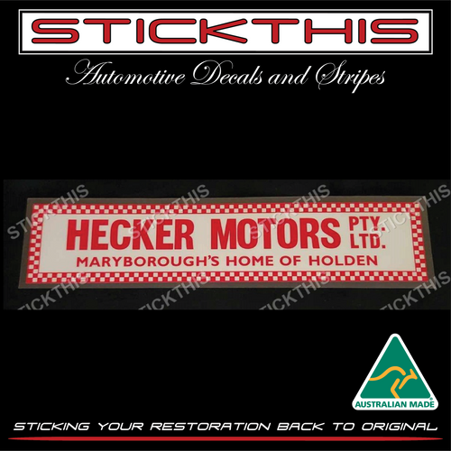 Hecker Motors Maryborough Home of Holden QLD - Dealership Dealer Decal Sticker