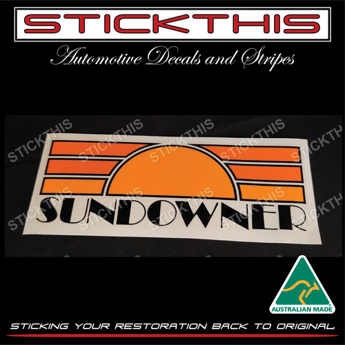 Sundowner Escort Rear Tailgate Door Logo - Orange, Yellow