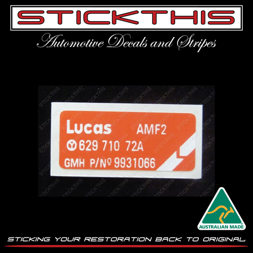 Lucas Fan Motor Decal - HQ-WB LH,LX, UC