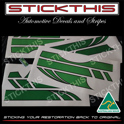 Sundowner Escort Panelvan Full Stripe and Logo Kit - Light Green, Green