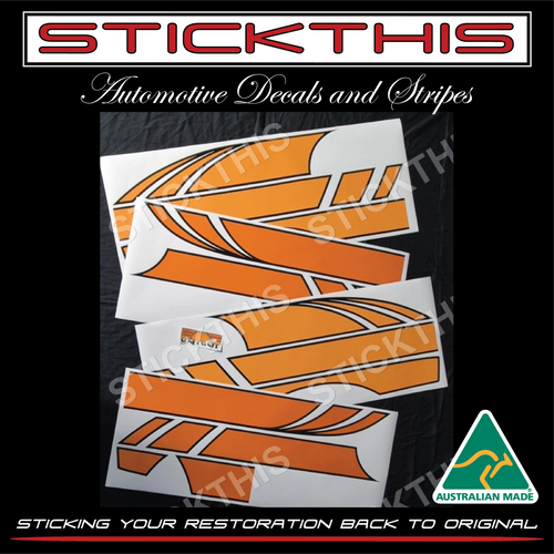 Sundowner Escort Panelvan Full Stripe and Logo Kit - Light Orange, Orange
