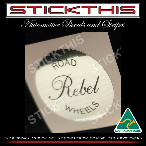Rebel Road Wheels Rim Wheel Cap Decal 45mm Black,Chrome