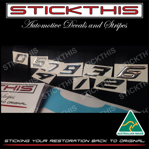 VY VZ HSV Guard/Boot kW Badge "CHOOSE YOUR NUMBERS" - Chrome