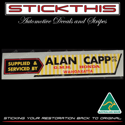 Alan Capp Supplied & Serviced By GMH HONDA Wangaratta VIC