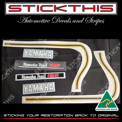 Yamaha Trail DT125A 1974 Australian Model Graphics Decal Kit