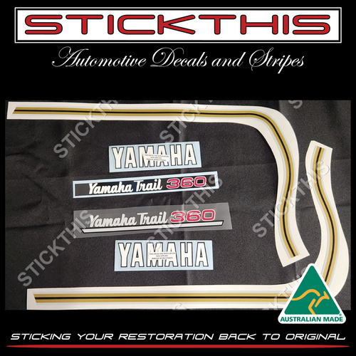 Yamaha Trail DT360A 1974 Australian Model Graphics Decal Kit