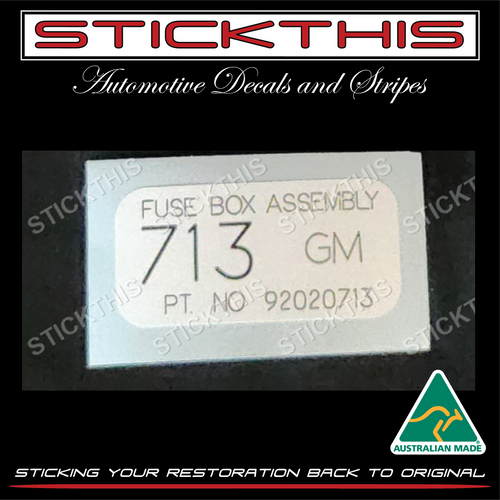 Fuse Box Assembly Decal  - 92020713 VK