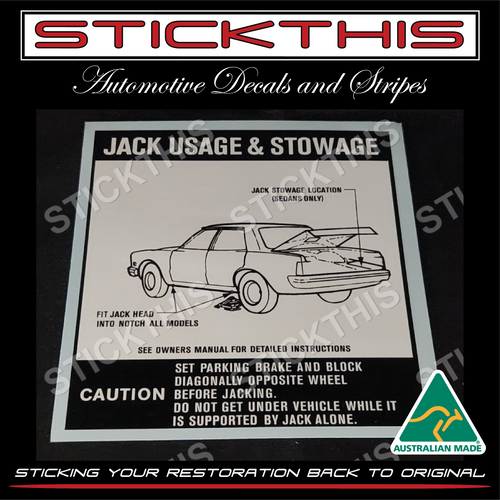 Jack Usage Decal Ford XD