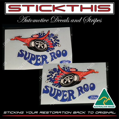 Super Roo Fender/Guard Decals (large) PAIR - To suit Ford XW GT