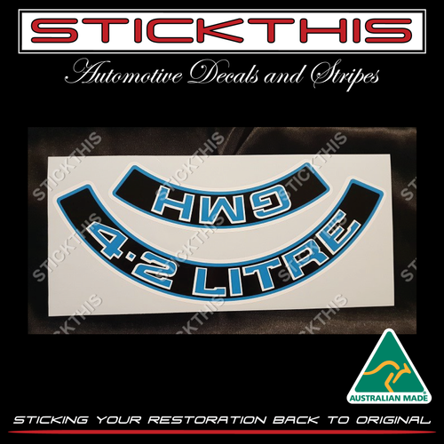 Air Cleaner Decal Kit Blue  - WB VC VH V8 - GMH 4.2 Litre