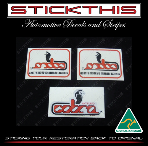 Cobra Alarm Decal Kit, HDT VH VK VL VN - Red