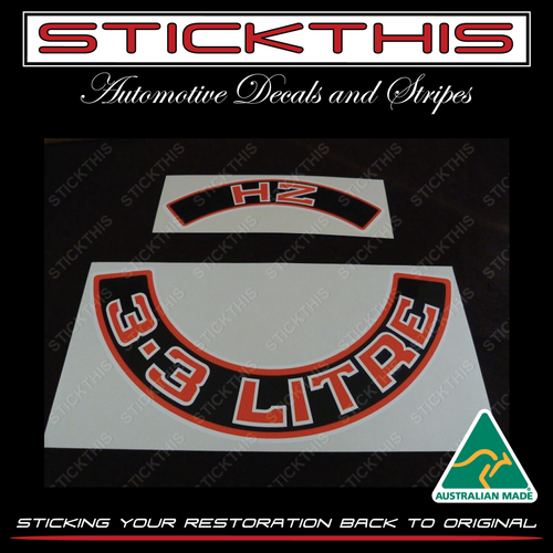 Air Cleaner Decal Kit Red - HZ 6 Cylinder - HZ 3.3 Litre