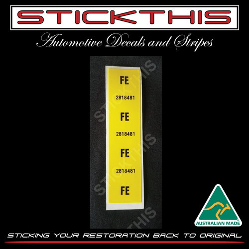 Coil Spring (front) Parts Picking Label "FE" - HQ HJ HX