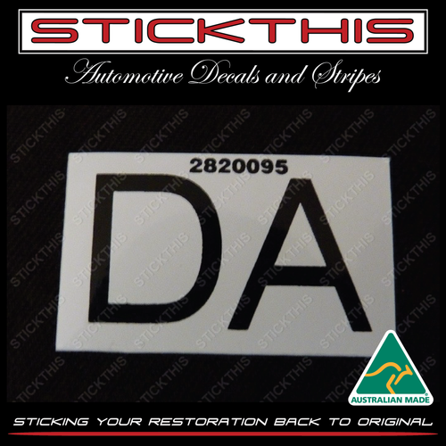 Radiator Parts Picking Label, DA 2820095 - HQ HJ Auto 173 202 no A/C
