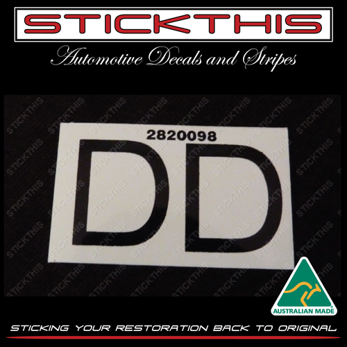 Radiator Parts Picking Label, DD 2820098 - HQ HJ Manual 253 308 no A/C