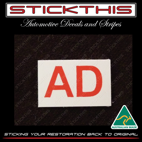 Starter Motor Parts Picking Label, AD - Red 6cyl Engine