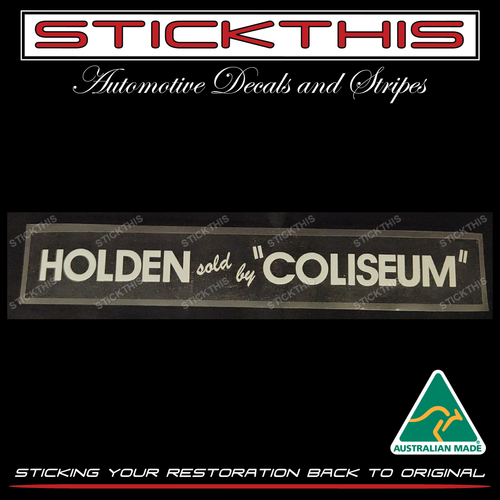 Holden Sold By Coliseum (white on clear) - Ballarat VIC